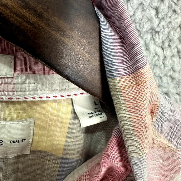 Hawker Rye Button Down Shirt Men Large Multicolor Colorful Plaid Slim Fit Preppy - Picture 3 of 9